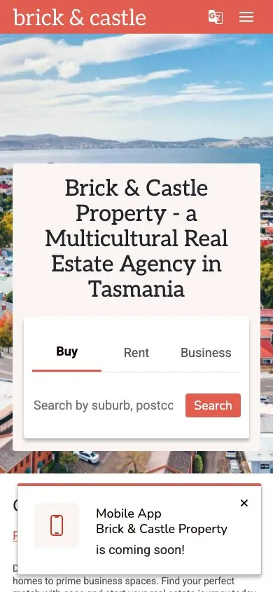 Brick & Castle Property on a phone