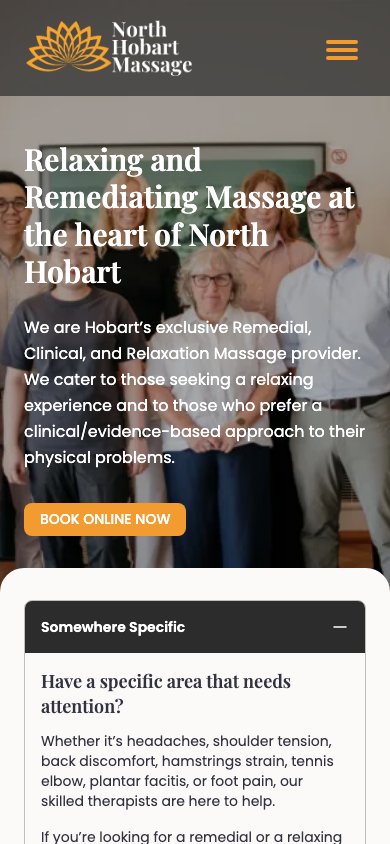 North Hobart Massage on a phone