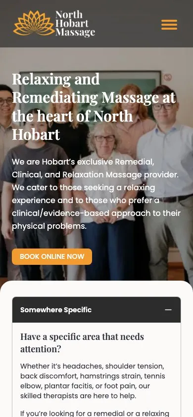 North Hobart Massage on a phone
